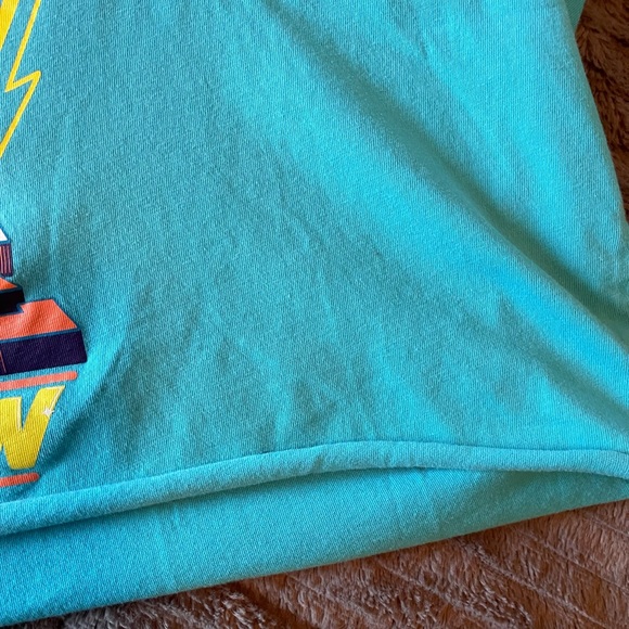 Cropped Blue Adidas Originals World Domination Originals Graphic T-Shirt - Picture 3 of 6